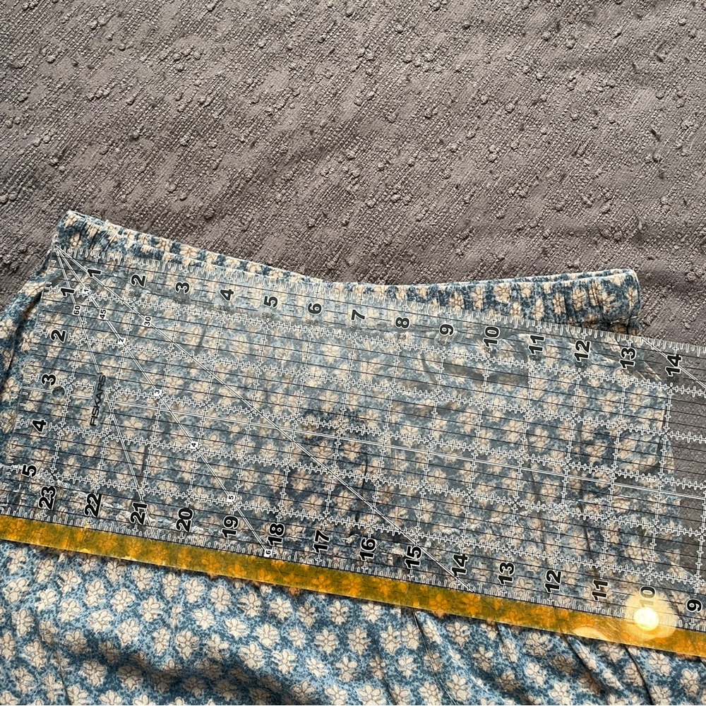 Denim & Supply Ralph Lauren Blue and White Smocked A-Line Midi Skirt - Picture 4 of 5